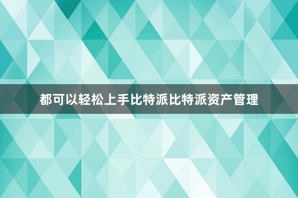 都可以轻松上手比特派比特派资产管理