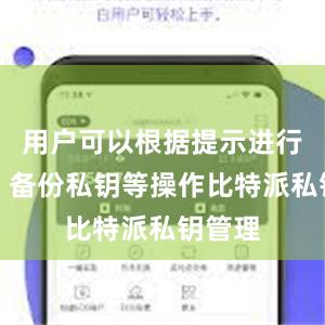 用户可以根据提示进行注册、备份私钥等操作比特派私钥管理